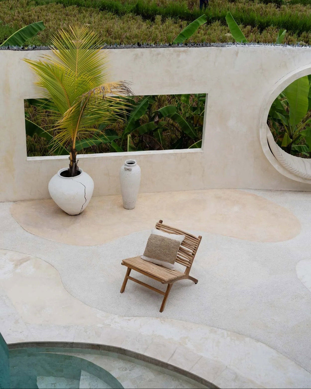 Stamp - Fodera per cuscino in cotone e  rafia naturale, 50 x 50