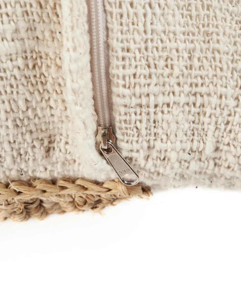 Stamp - Fodera per cuscino in cotone e  rafia naturale, 50 x 50