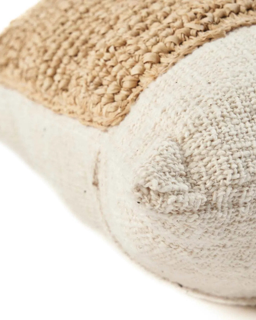 Stamp - Fodera per cuscino in cotone e  rafia naturale, 50 x 50