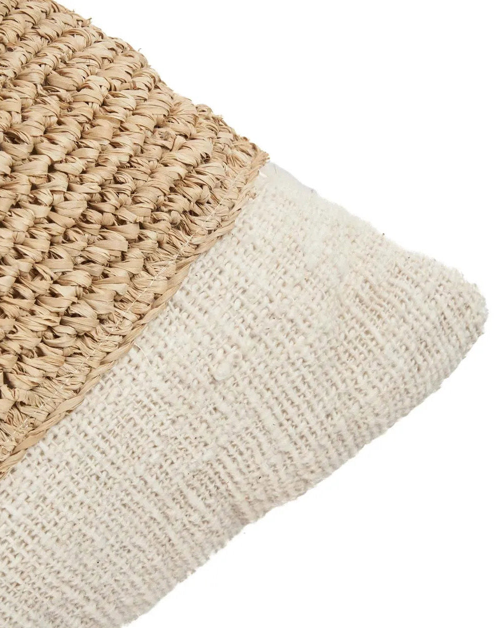 Stamp - Fodera per cuscino in cotone e  rafia naturale, 50 x 50