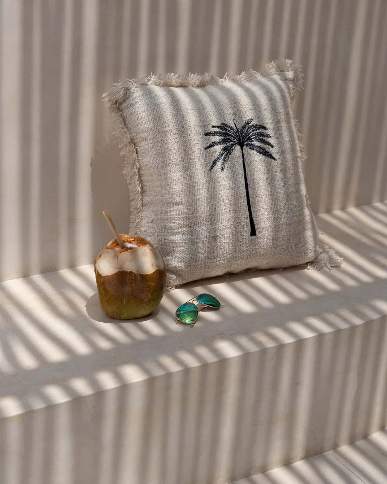 Gili Palm - Federa per cuscino in cotone con palma