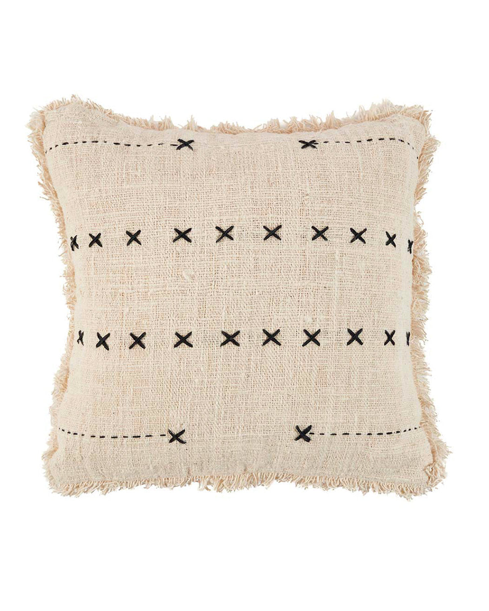 The French Kiss - Fodera per cuscino in cotone bianco naturale e nero