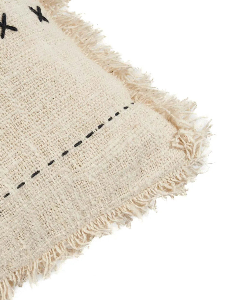 The French Kiss - Fodera per cuscino in cotone bianco naturale e nero