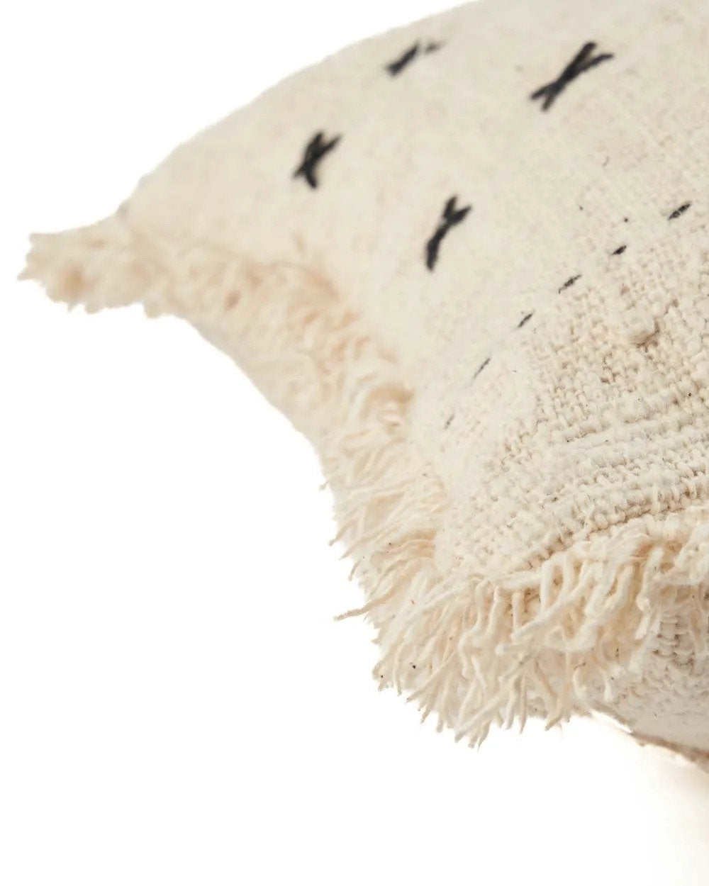 The French Kiss - Fodera per cuscino in cotone bianco naturale e nero
