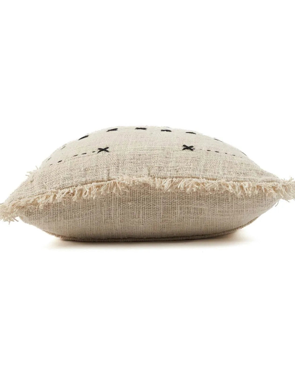 The French Kiss - Fodera per cuscino in cotone bianco naturale e nero