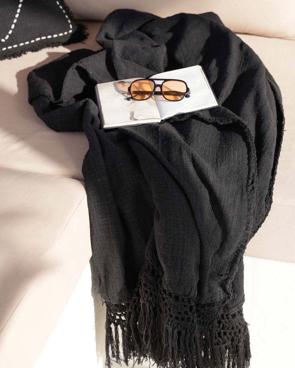 The Gypsy - plaid in cotone nero