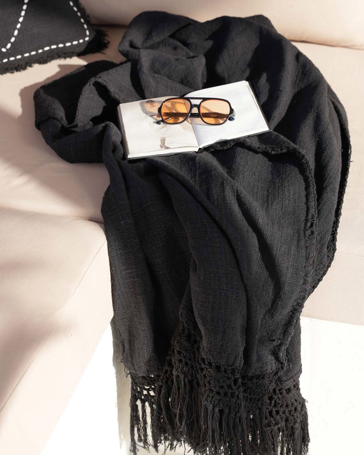 The Gypsy - plaid in cotone nero