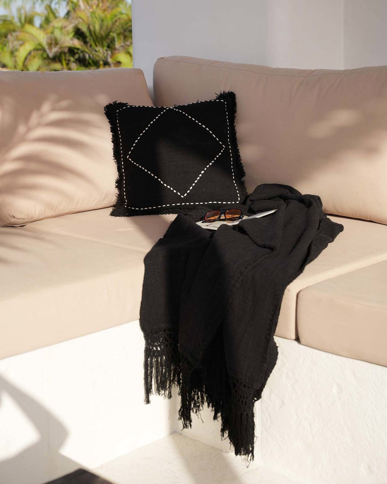 The Gypsy - plaid in cotone nero