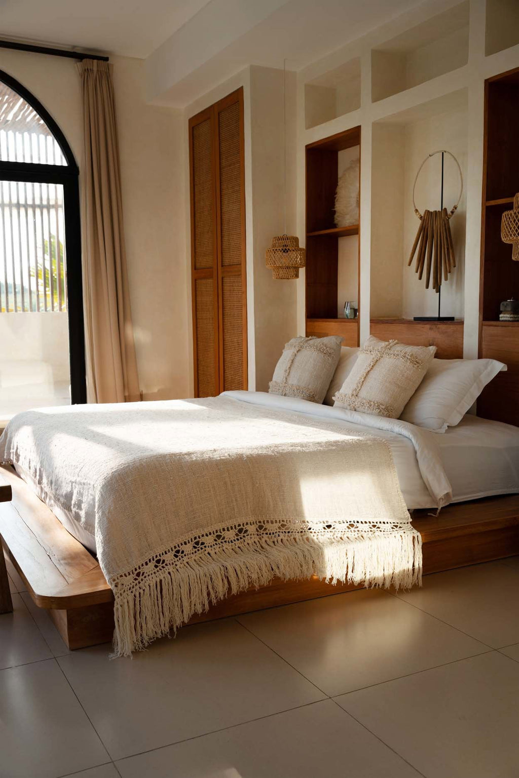 The Gypsy - Plaid in cotone bianco