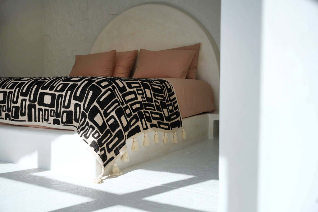 The Aztec - Plaid bianco e nero in cotone