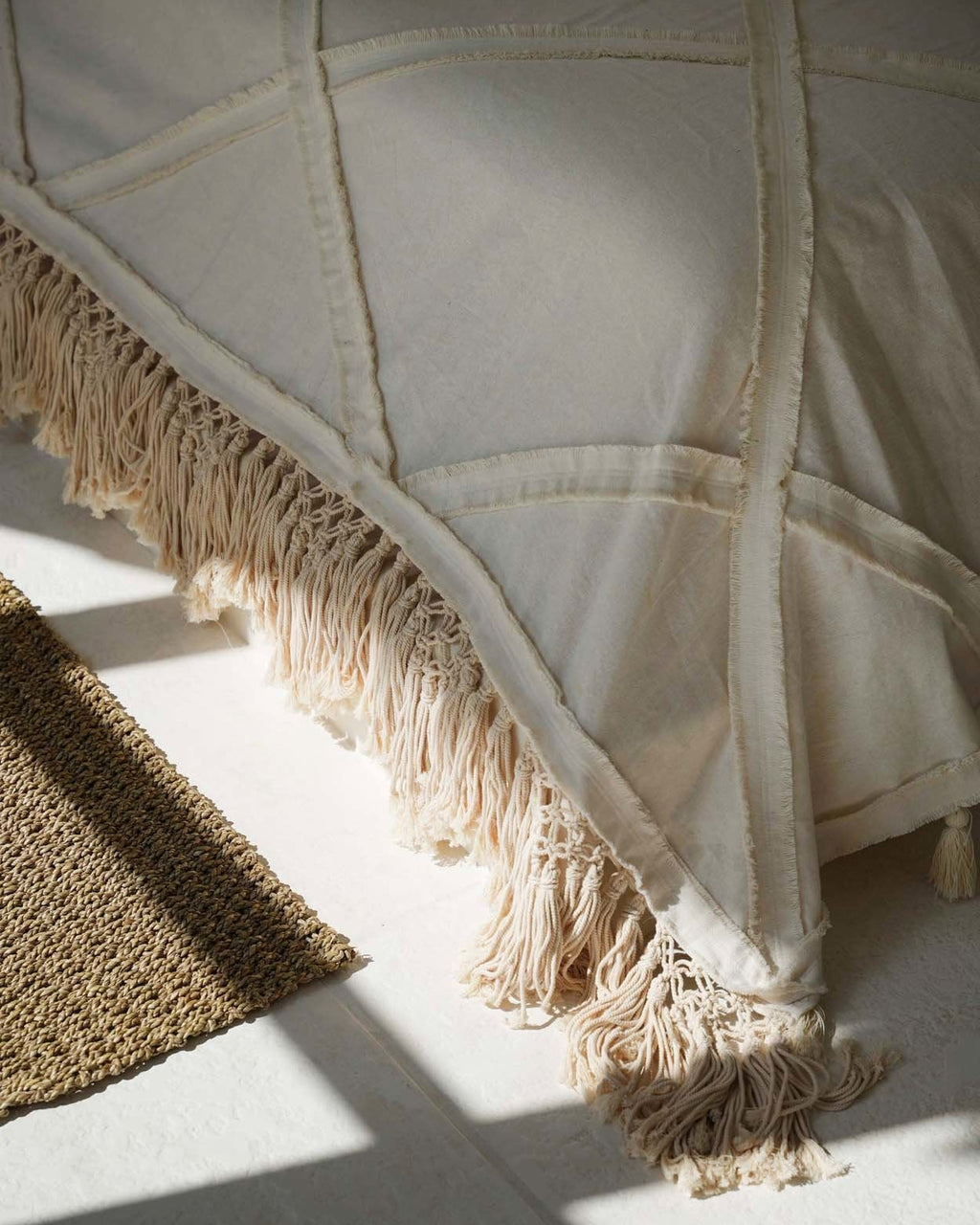 The Berber - Copriletto in cotone bianco avorio