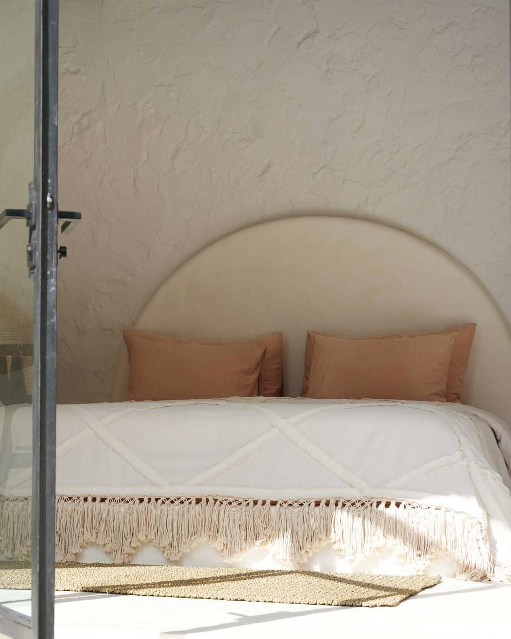 The Berber - Copriletto in cotone bianco avorio