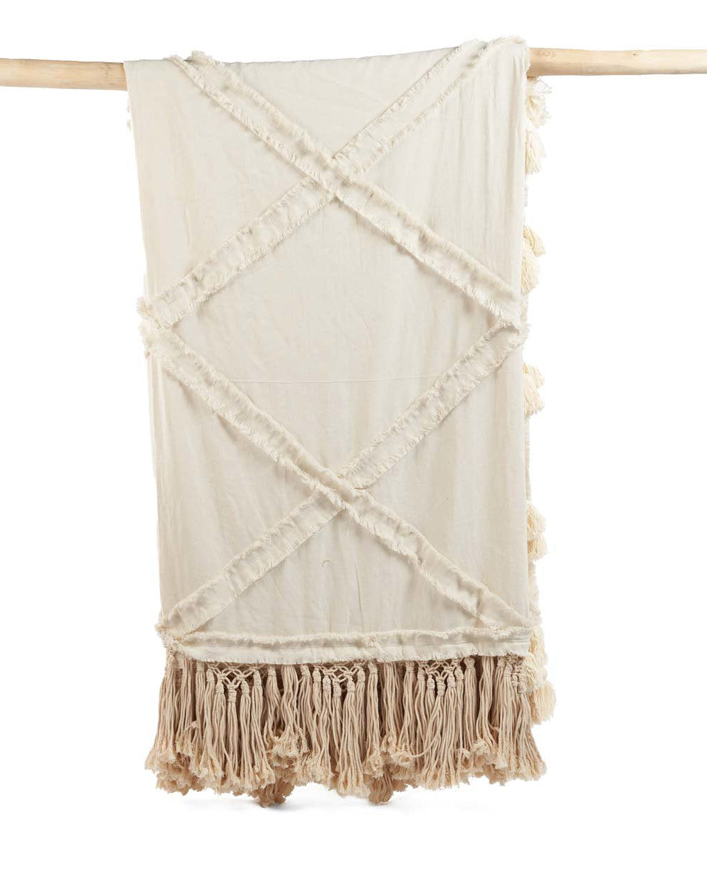 The Berber - Copriletto in cotone bianco avorio