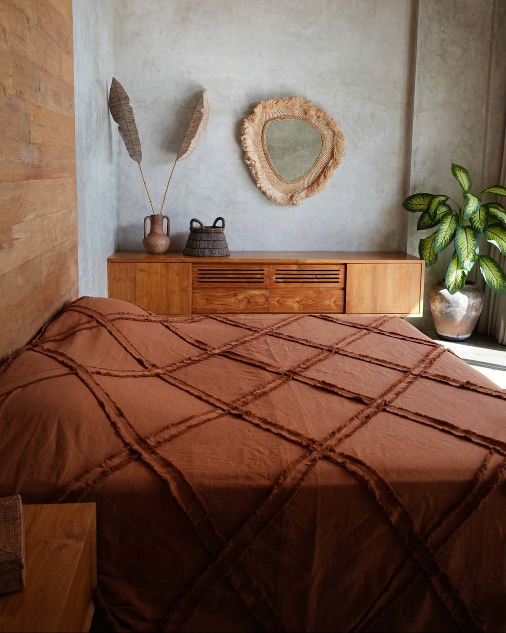 The Berber - Copriletto in cotone - terracotta