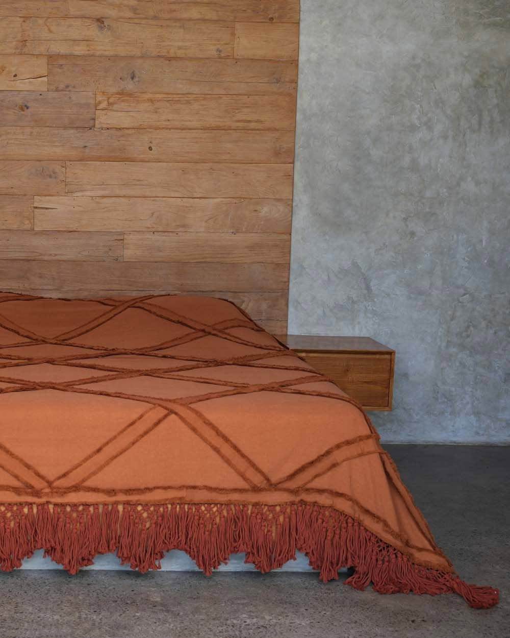 The Berber - Copriletto in cotone - terracotta