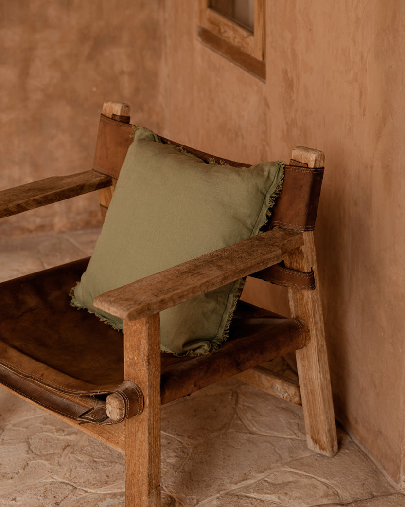 Minty Fresh - fodera per cuscino in lino verde menta, 50 x 50