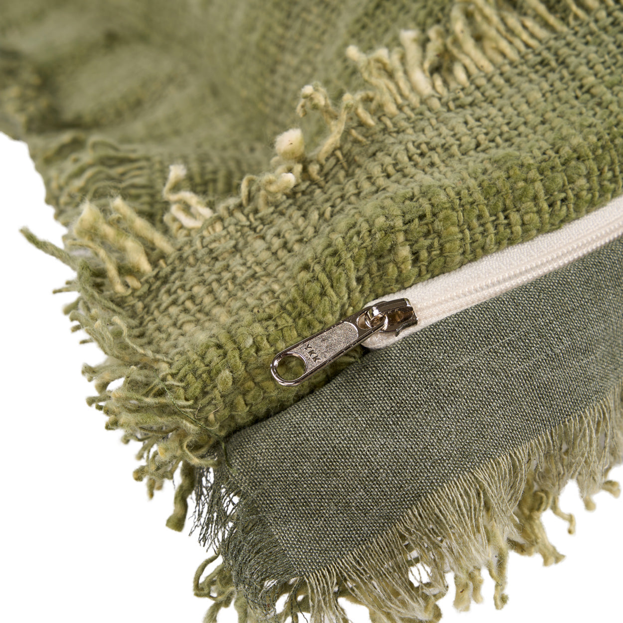 Jungle Fringe - Fodera per cuscino in cotone verde, 50 x 50 cm