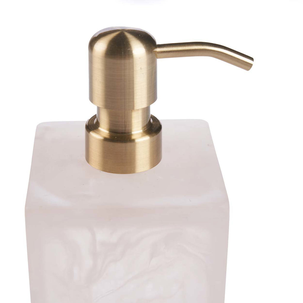 Rose - Dispenser per sapone in resina, rosa e bianco