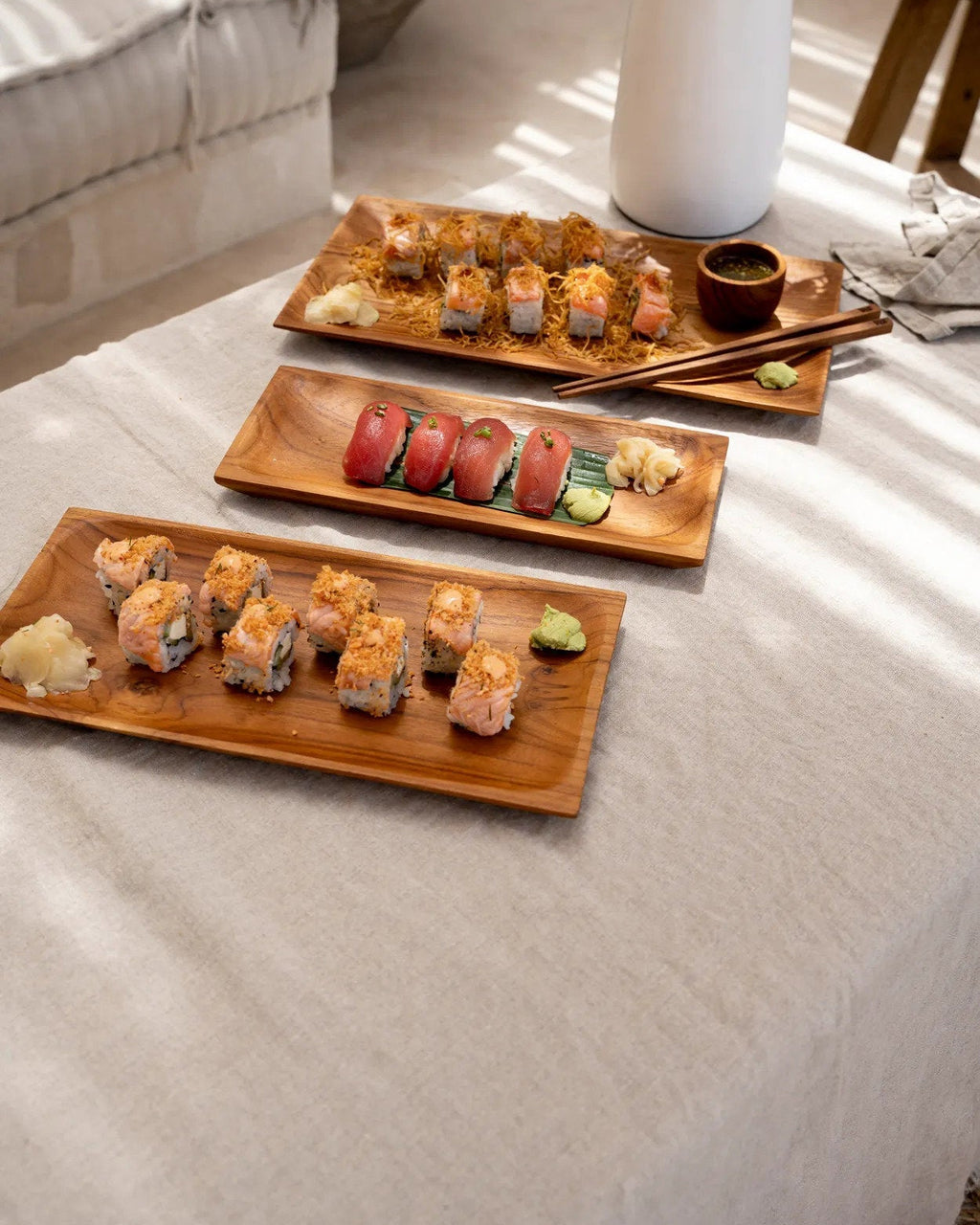 The teak root - Piatto per sushi in teak - S