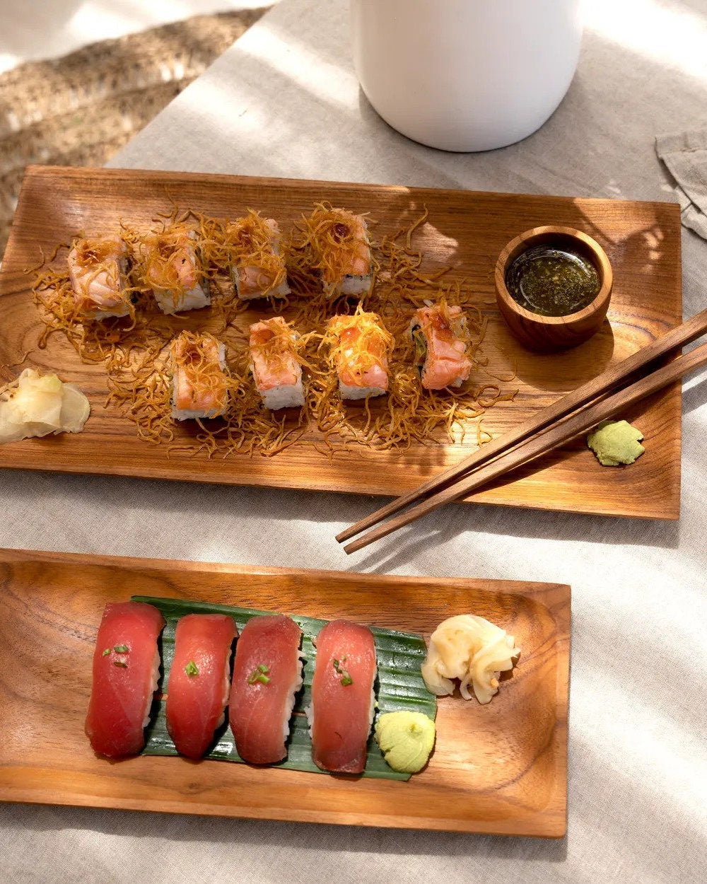 The teak root - Piatto per sushi in teak - L