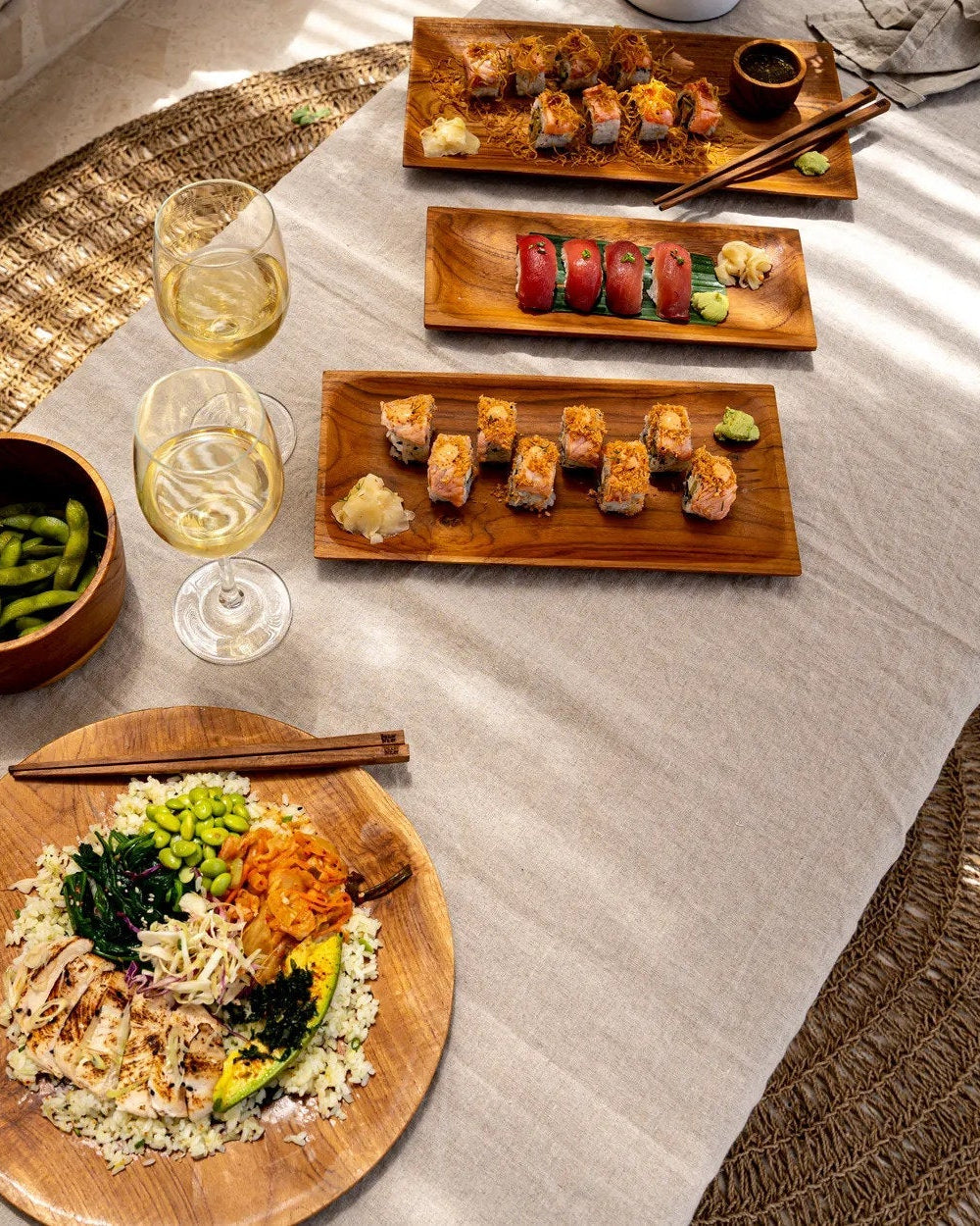 The teak root - Piatto per sushi in teak - L