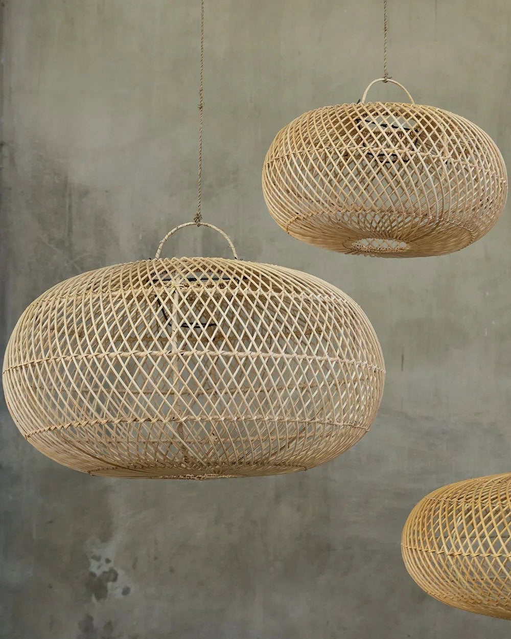 Wholly L - paralume in rattan per sospensione