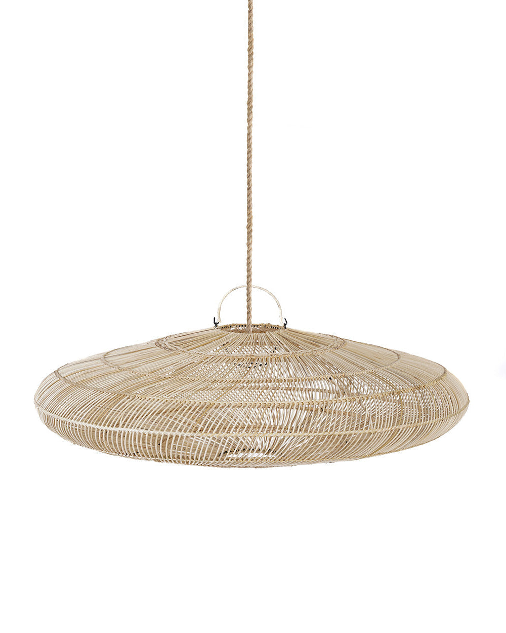 Macaron L - Maxi paralume per lampada a sospensione in rattan