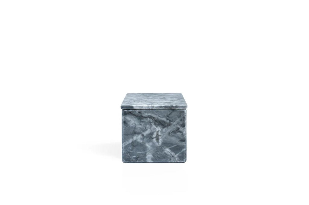 Squared - Contenitore con coperchio in marmo grigio