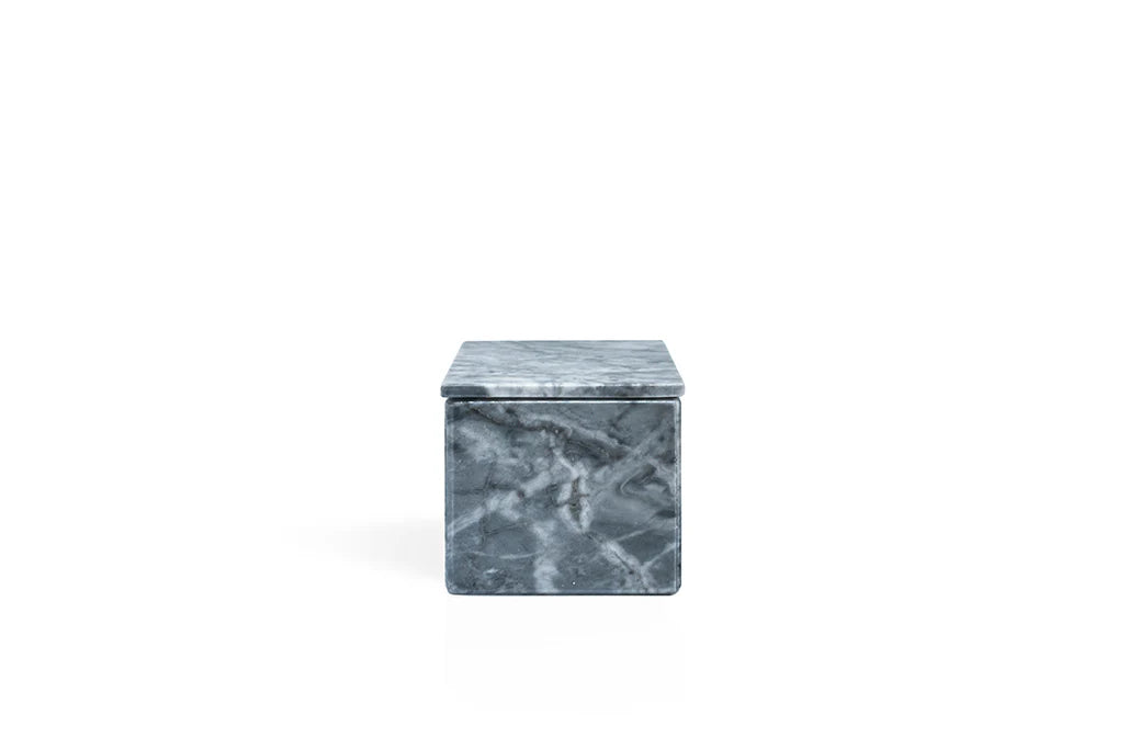 Squared - Contenitore con coperchio in marmo grigio