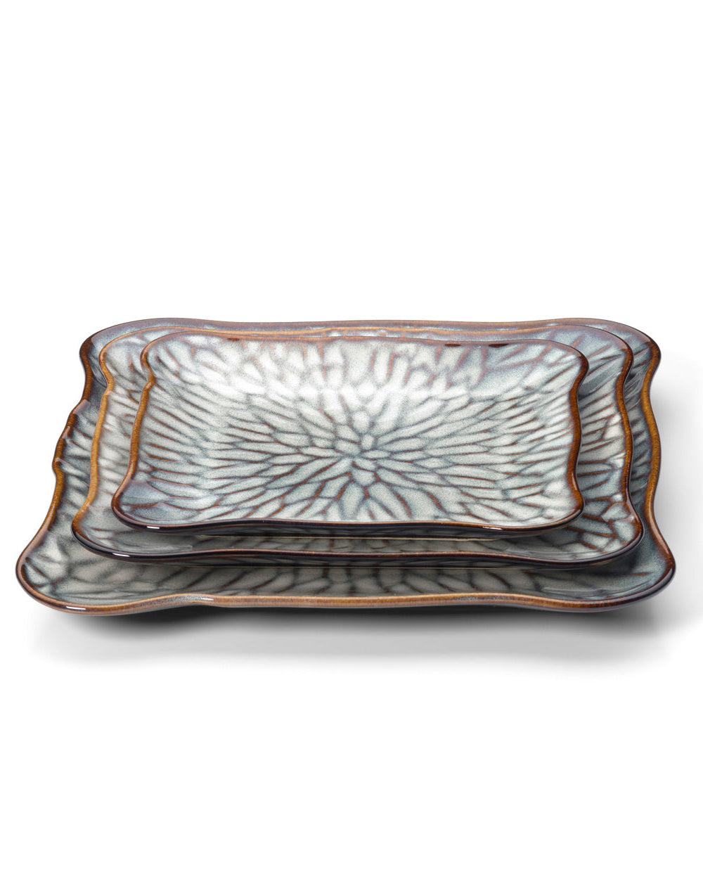 Lotus L - Piatto quadrato, grigio marrone - L