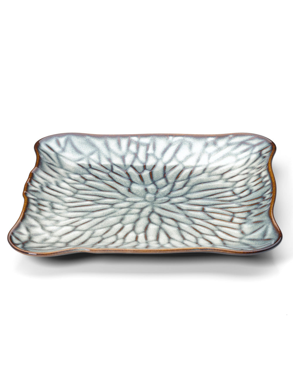 Lotus XL - Piatto/sottopiatto quadrato, grigio-marrone