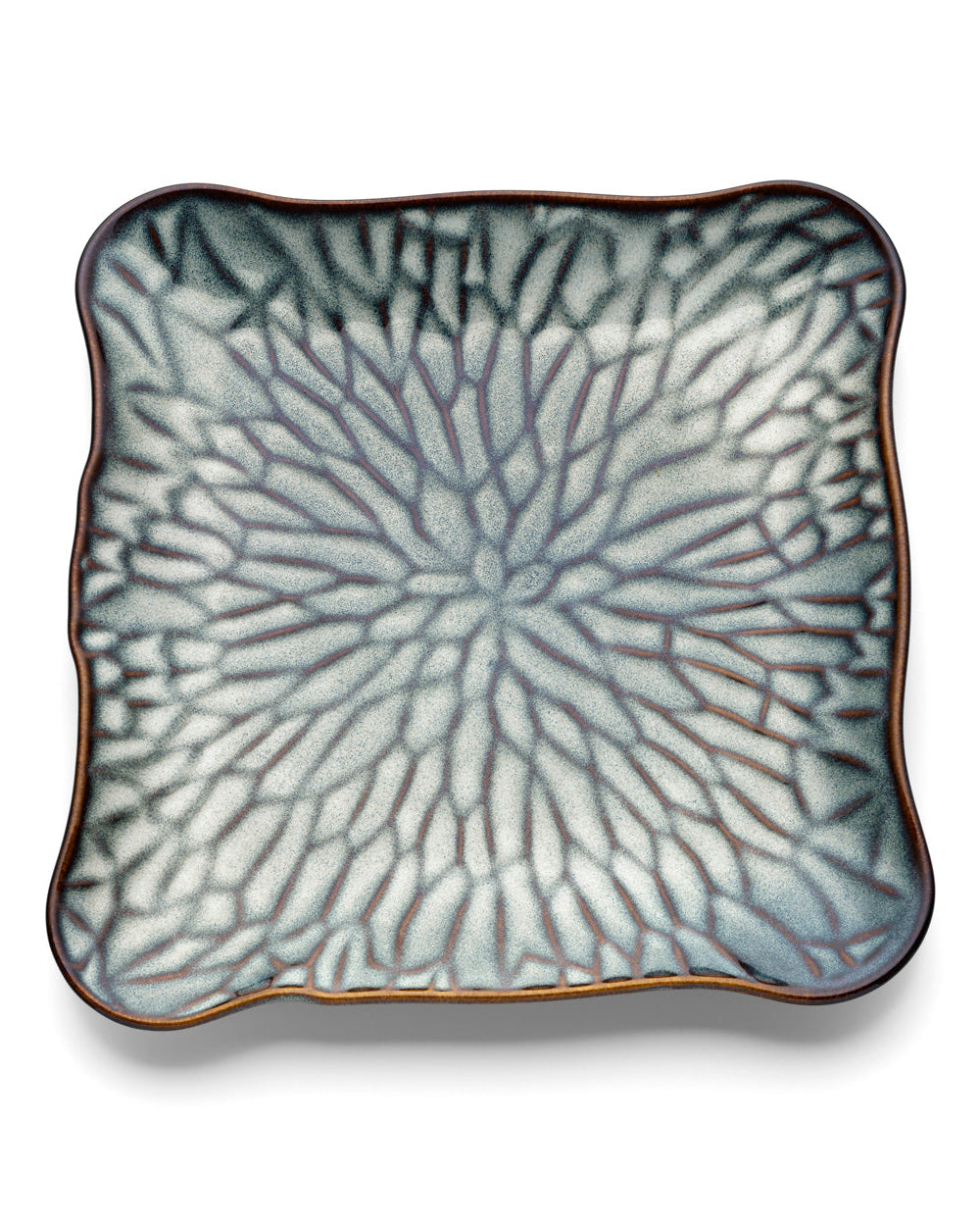 Lotus XL - Piatto/sottopiatto quadrato, grigio-marrone