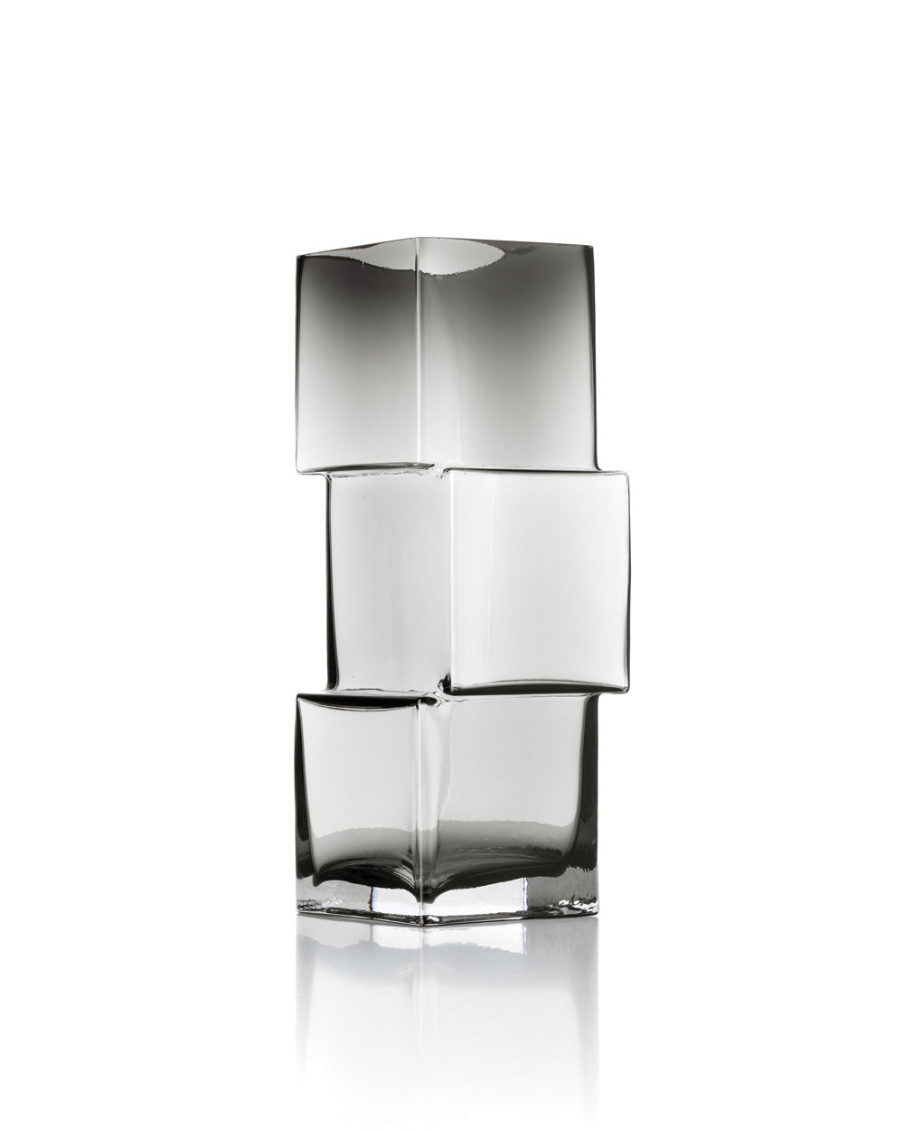 Rummikub L - vaso moderno in vetro riciclato grigio