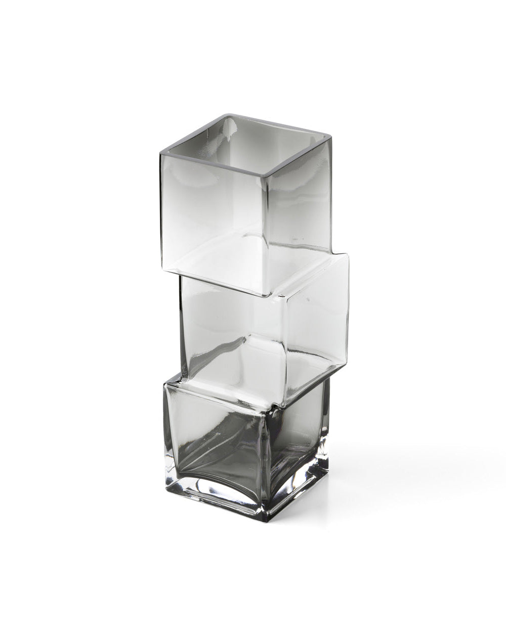 Rummikub L - vaso moderno in vetro riciclato grigio