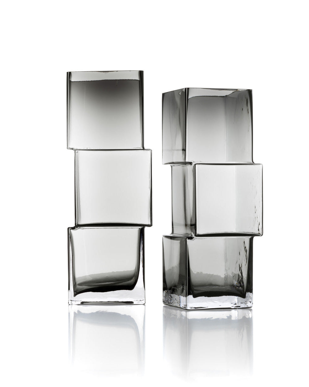 Rummikub L - vaso moderno in vetro riciclato grigio