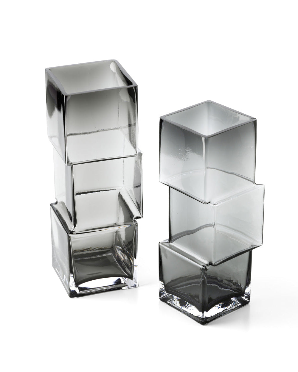 Rummikub L - vaso moderno in vetro riciclato grigio