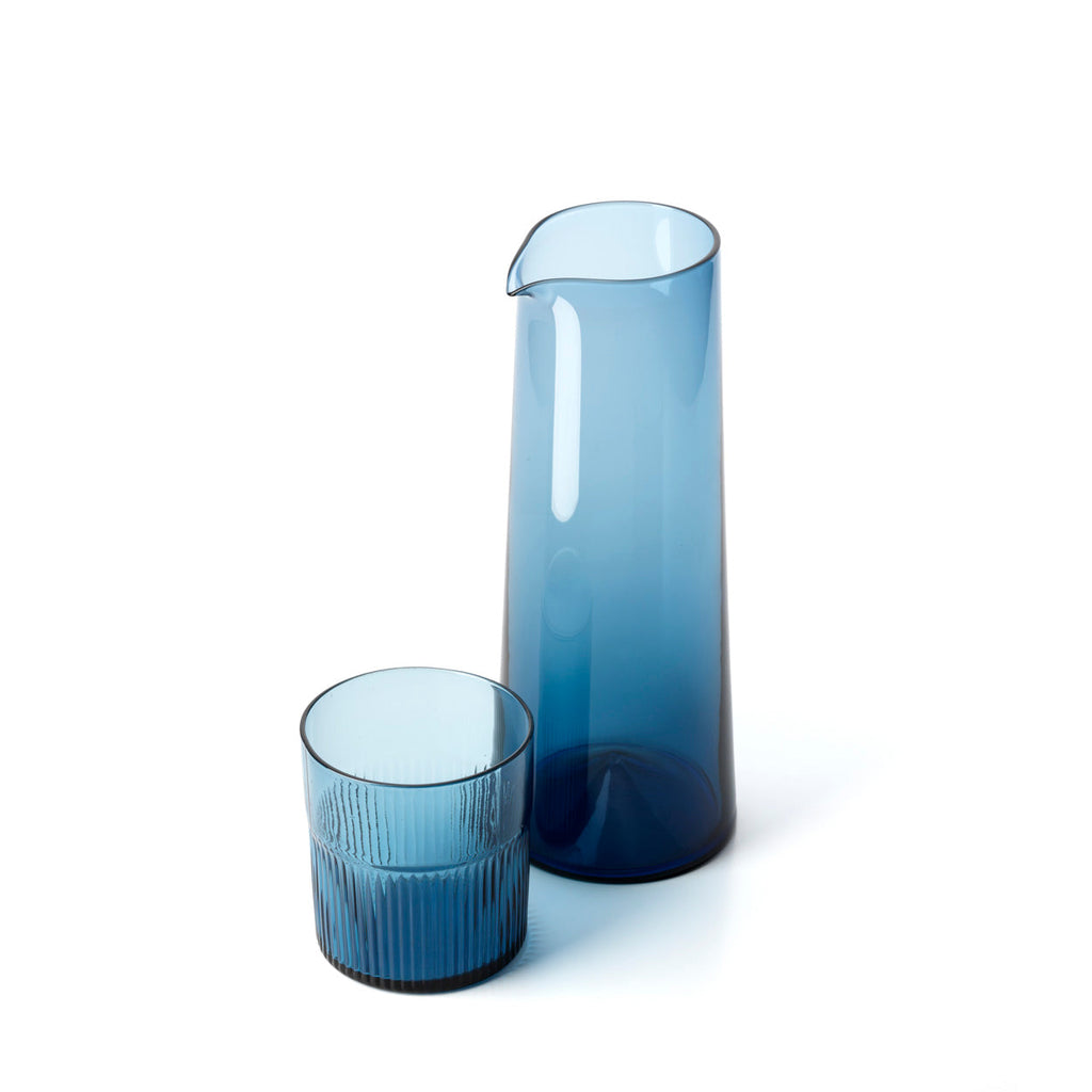 Azure - Caraffa azzurra in vetro riciclato