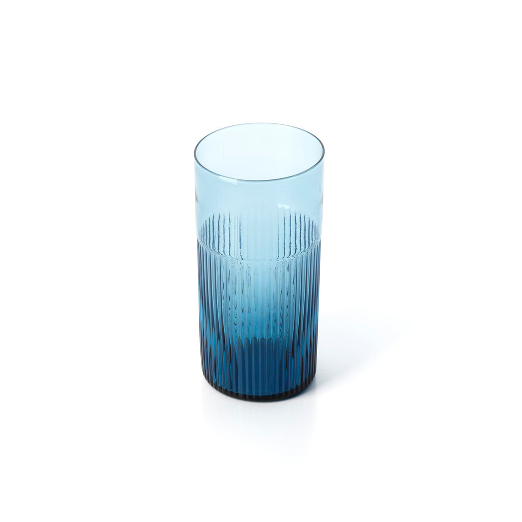 Azure - Bicchiere alto in vetro riciclato azzurro