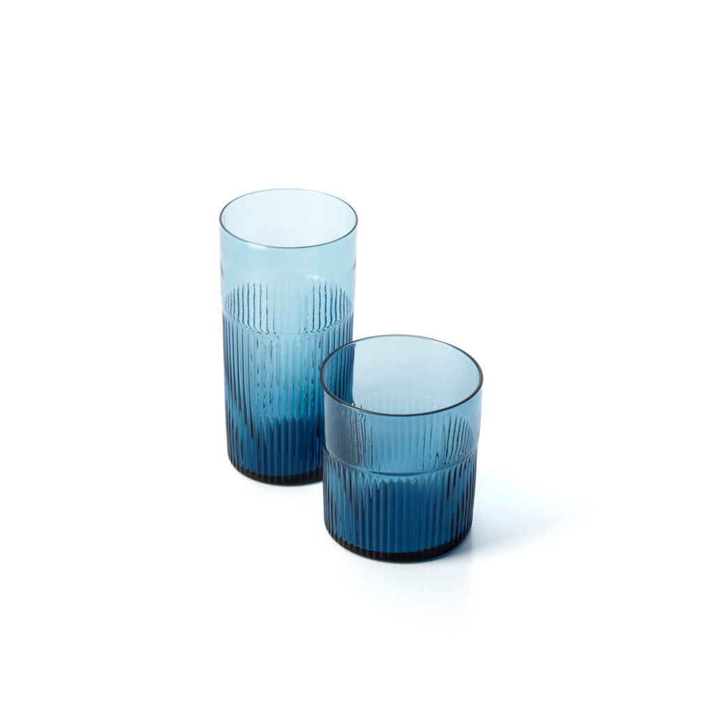 Azure - Bicchiere alto in vetro riciclato azzurro