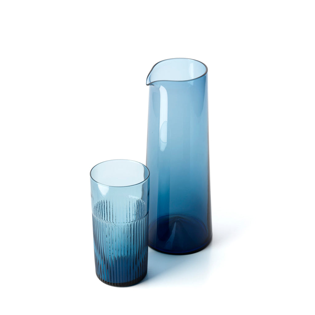 Azure - Bicchiere alto in vetro riciclato azzurro