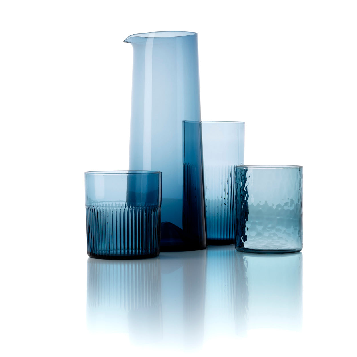 Azure - Bicchiere alto in vetro riciclato azzurro