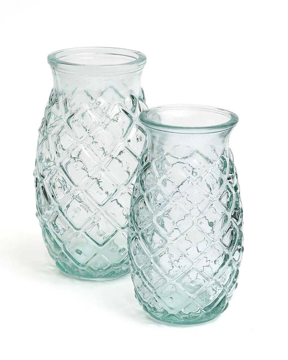 Ananas M - Bicchiere da cocktail in vetro riciclato azzurro