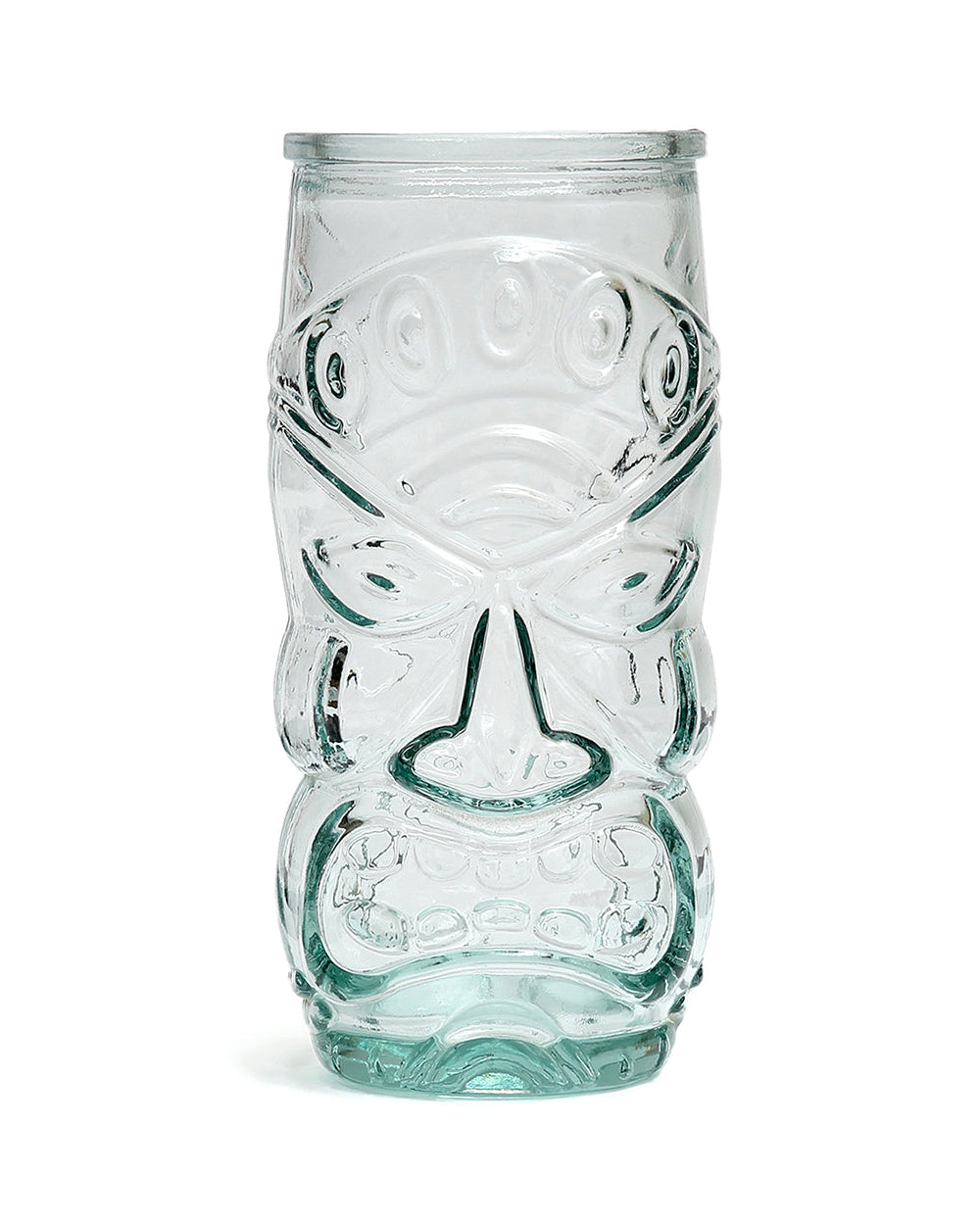 Tiki - Bicchiere da cocktail,  in vetro con sfumatura azzurra