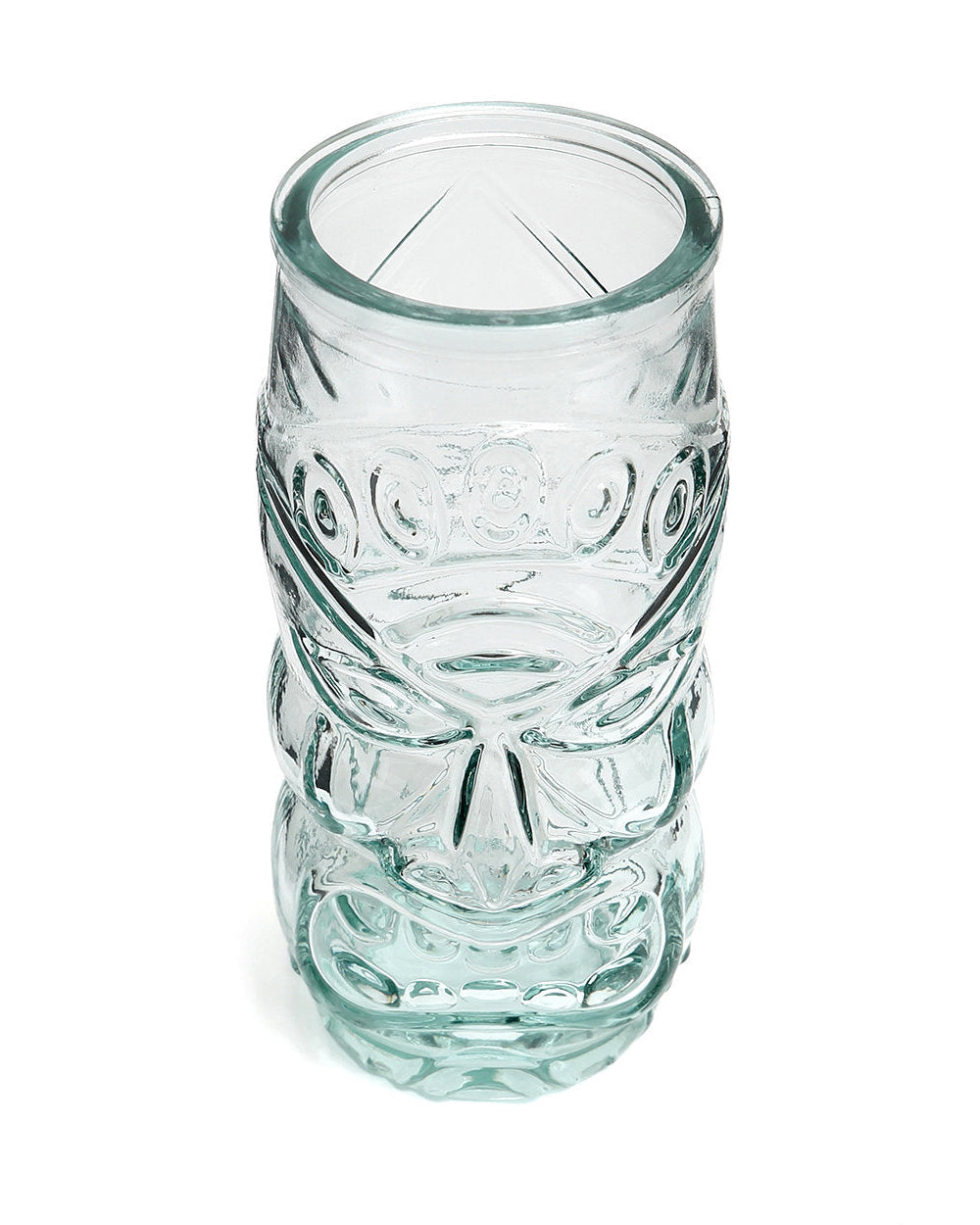 Tiki - Bicchiere da cocktail,  in vetro con sfumatura azzurra