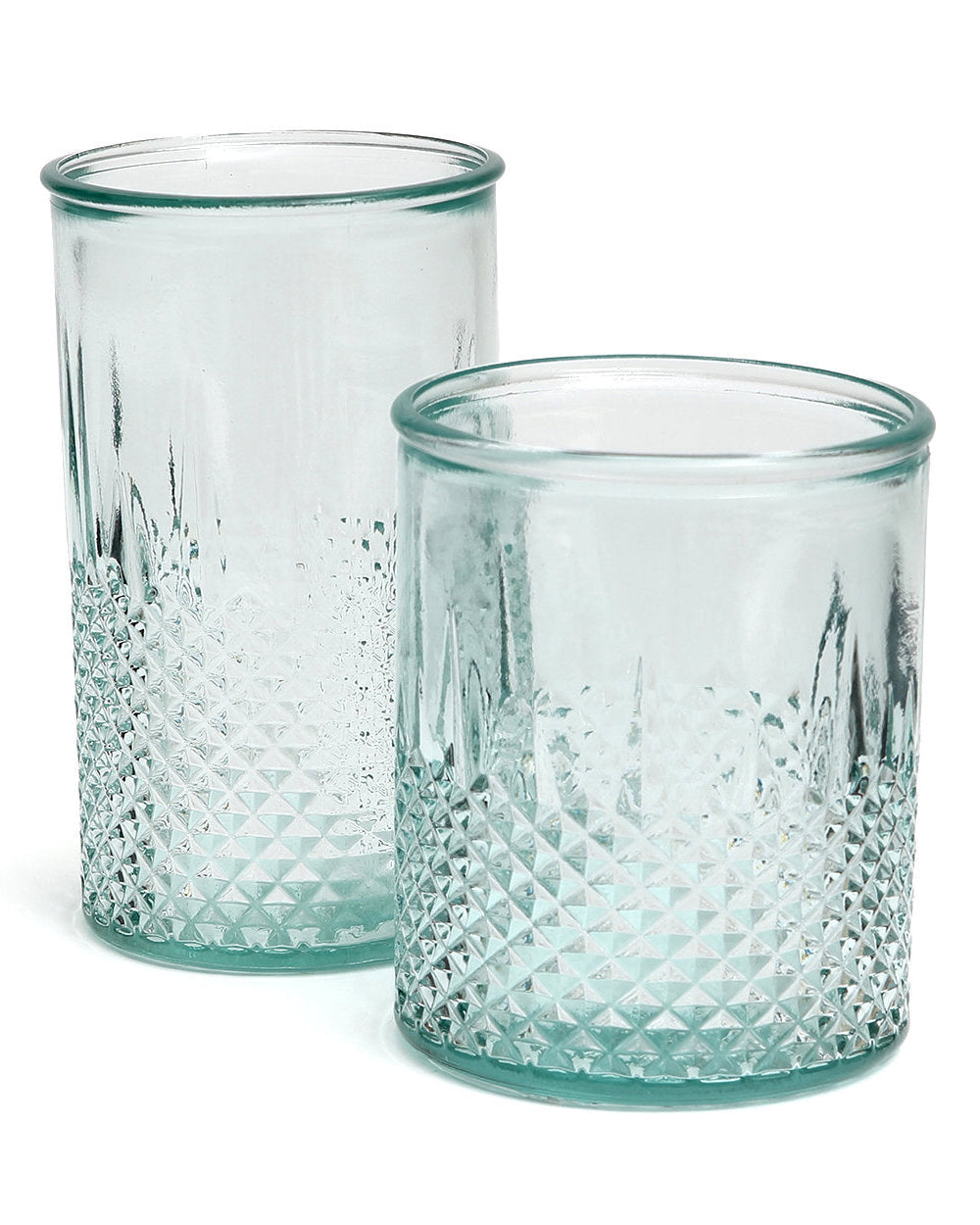 Zuanshí S - Bicchiere in vetro riciclato azzurro chiaro