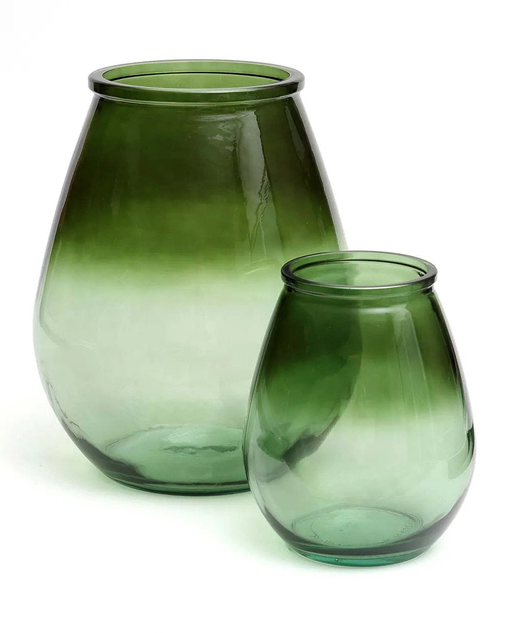 The Qiezi - Vaso in vetro riclato verde - M