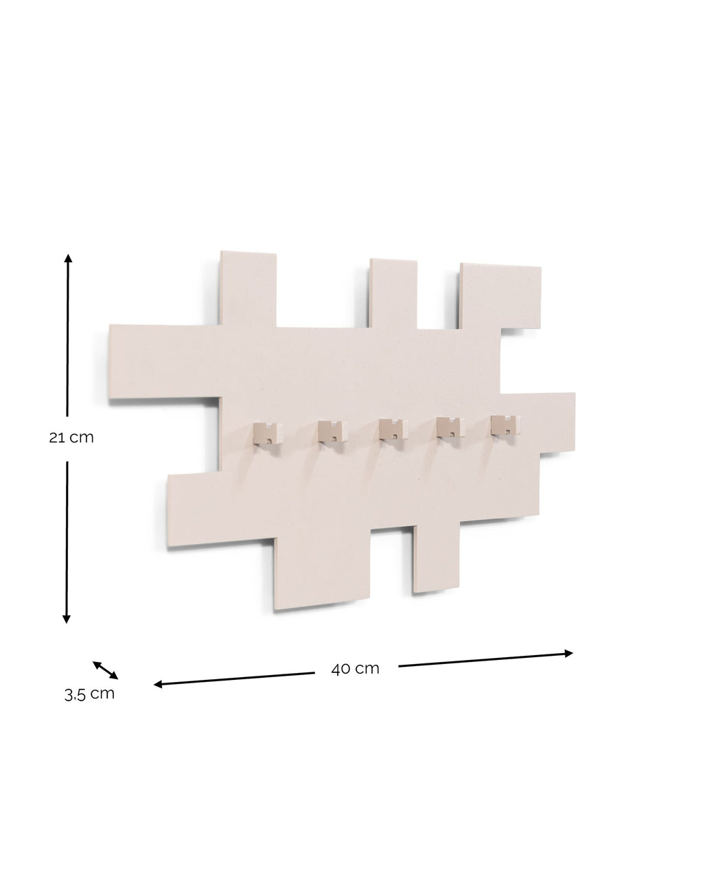 Tetromino - appendiabiti in metallo beige, modulare