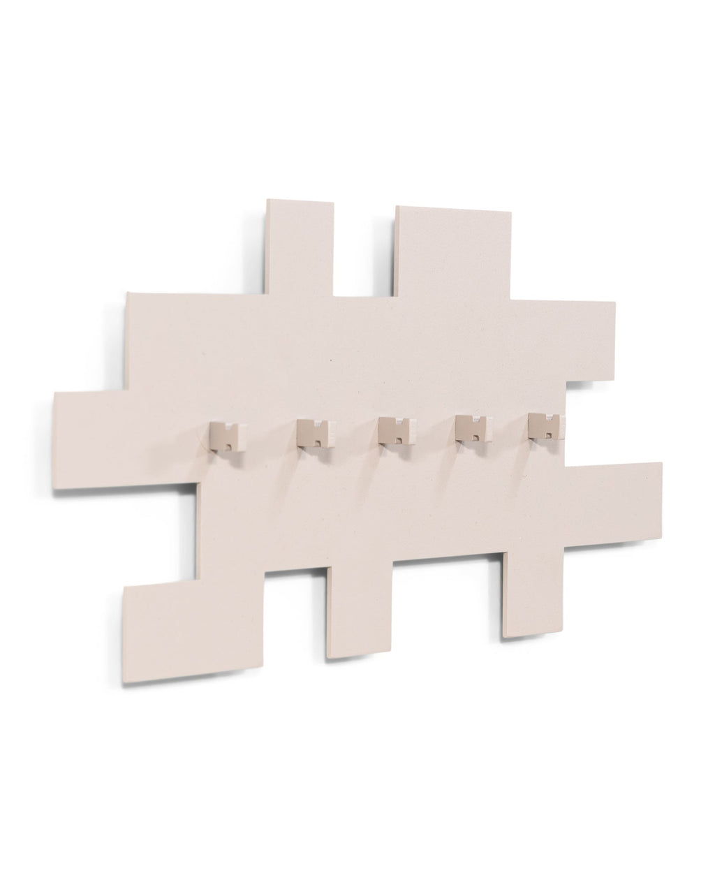 Tetromino - appendiabiti in metallo beige, modulare