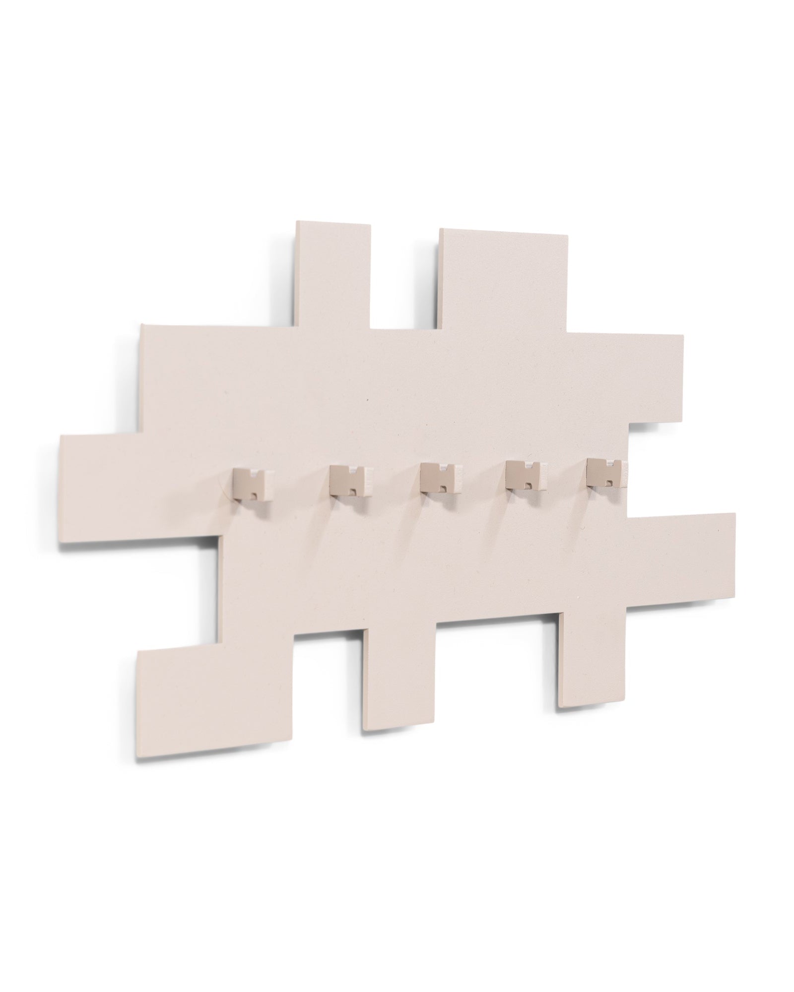 Tetromino - appendiabiti in metallo beige, modulare