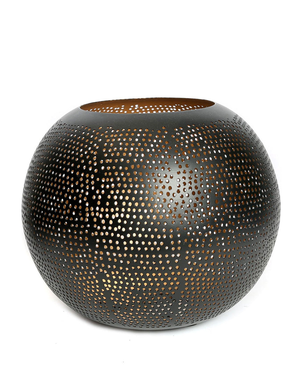 Pierced L - lanterna in metallo traforato oro e nero